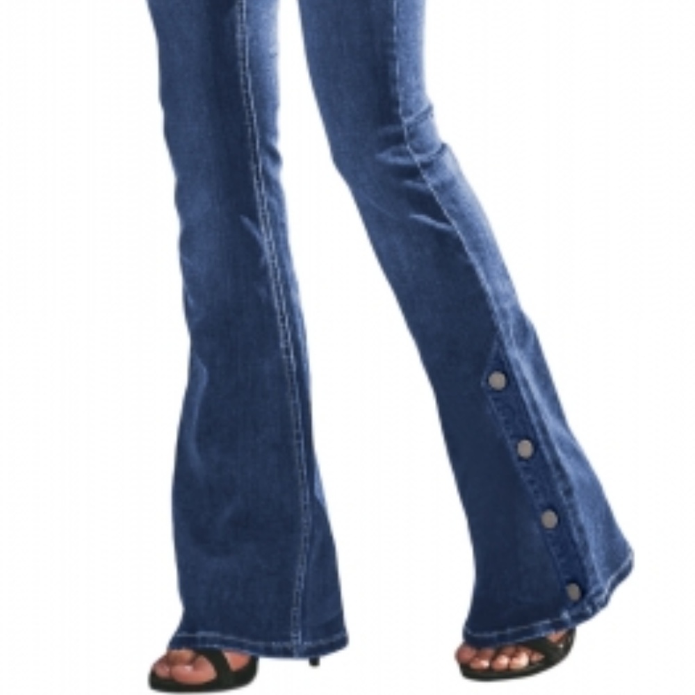 LAST TWO! Blue Anchor Point Bell Bottom Jeans - Picture 2 of 7